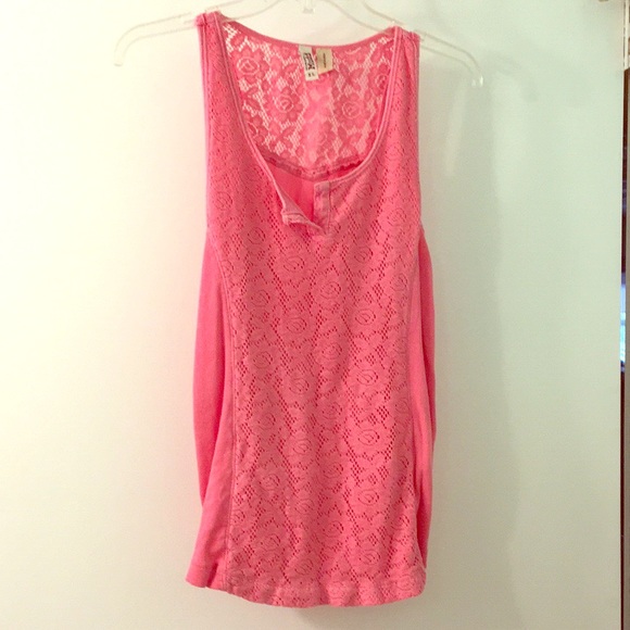 CLEARANCE!!! Mudd Pretty Pink Lace Top - Picture 3 of 5